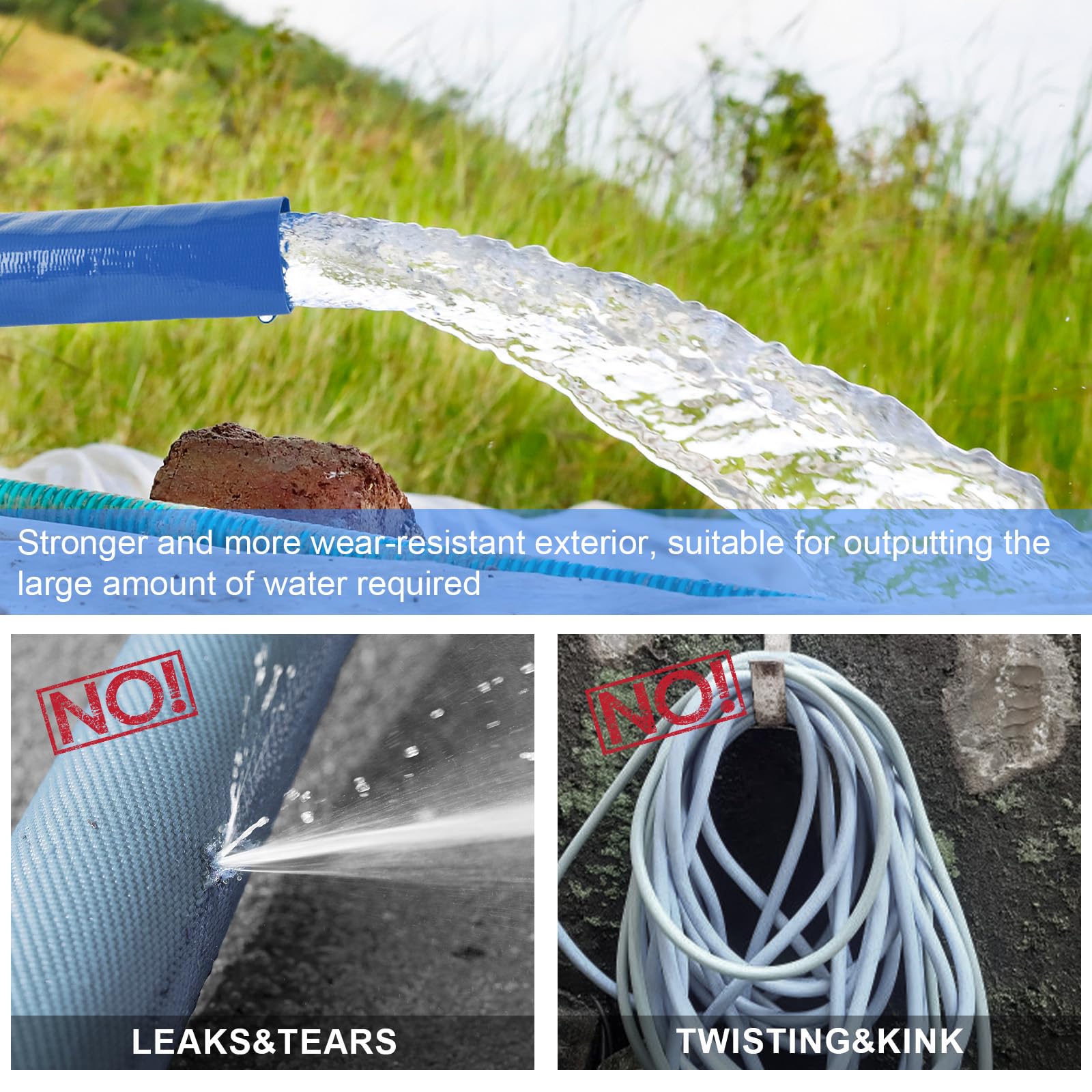 NEAGLORY weather-resistant hose withstands sun and chemicals.