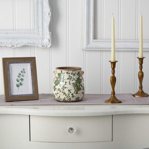 Nearly Natural tabletop centerpiece vase adds vintage charm to any surface
