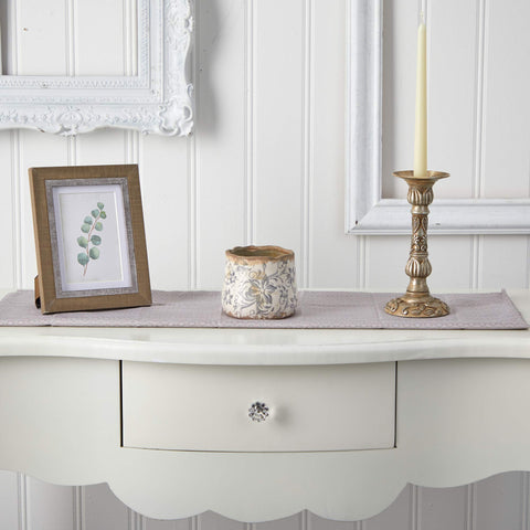 Nearly Natural Tuscan ceramic planter, detail pattern, perfect for faux flowers or greens.