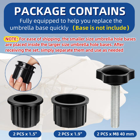 NEATABY umbrella base hole ring 1.55 inch supports stable setup on poles