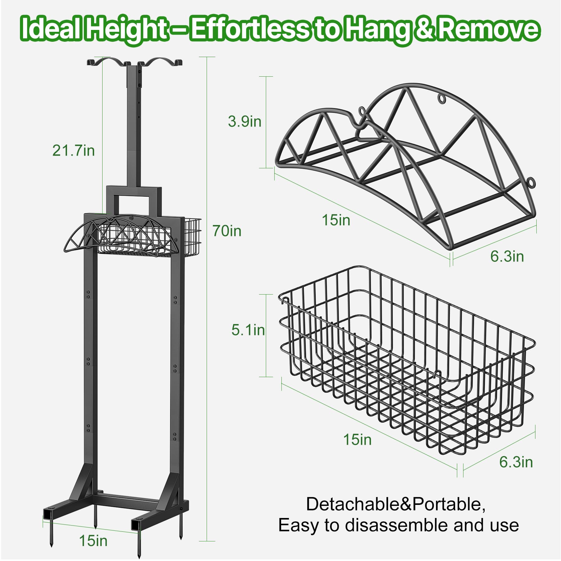 neatevday 150ft hose capacity helps manage long hoses without tangling.