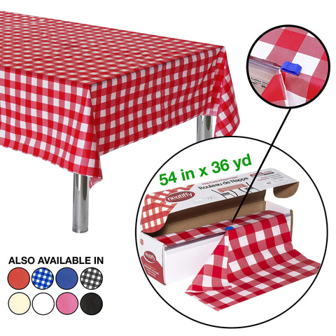 Neatiffy waterproof tablecloth laid on a dining table for easy cleanup.