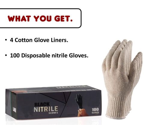 Nechtik BBQ gloves with black nitrile gloves for reliable grip during food prep.