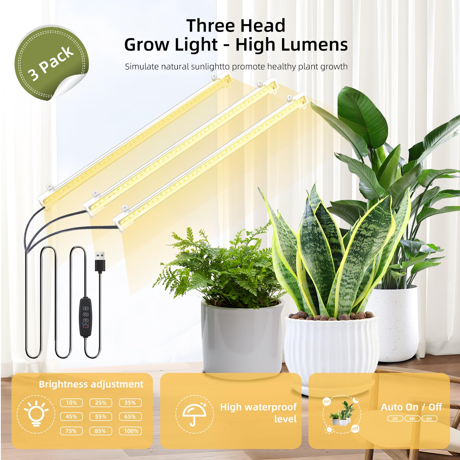 Nedechom grow light full-spectrum illumination across all levels