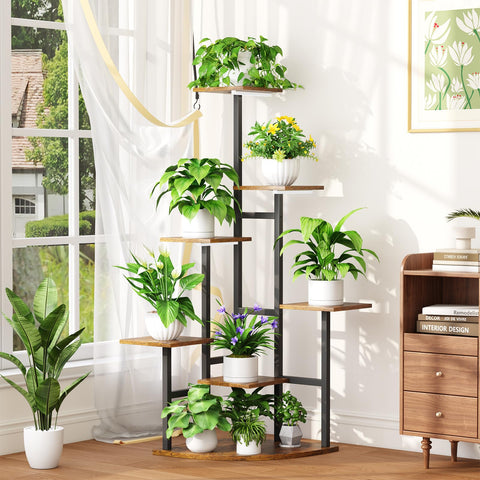 Nedechom metal frame provides durable support for heavier planters.