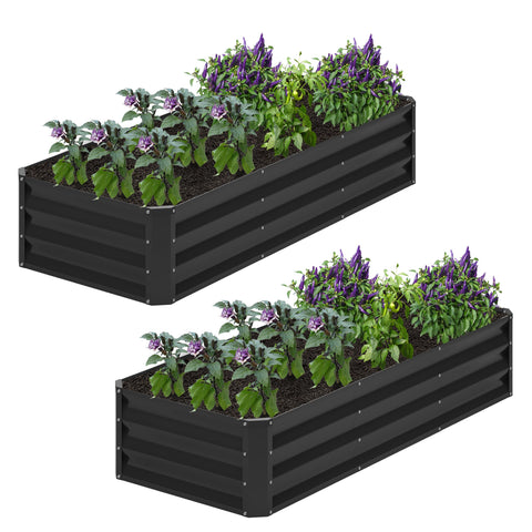 Nedenyou galvanized raised garden bed with ample outdoor planting space for vegetables and flowers