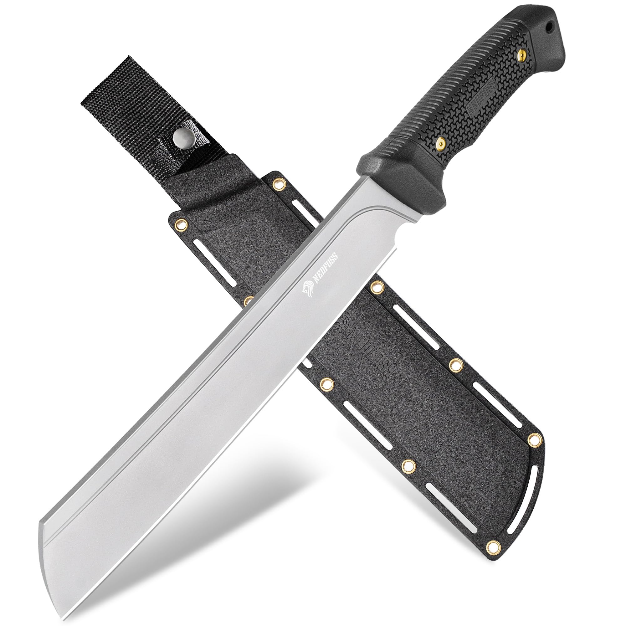 NedFoss 16-inch machete blade in D2 steel for rugged cutting tasks.