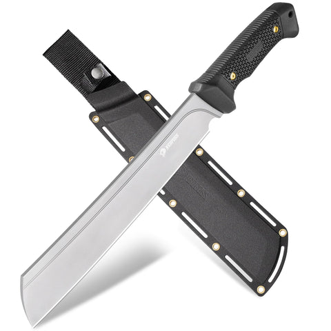 NedFoss 16-inch machete blade in D2 steel for rugged cutting tasks.