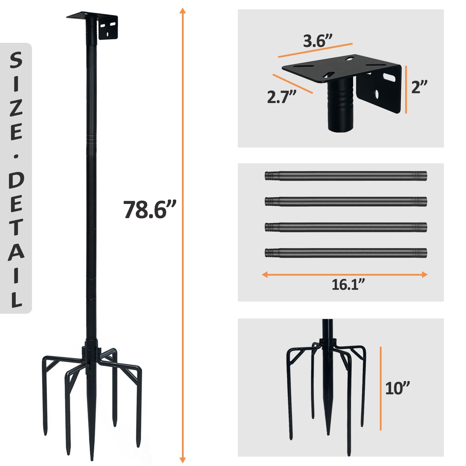 NEECONG bird-house pole section: adjustable height for different bird heights.