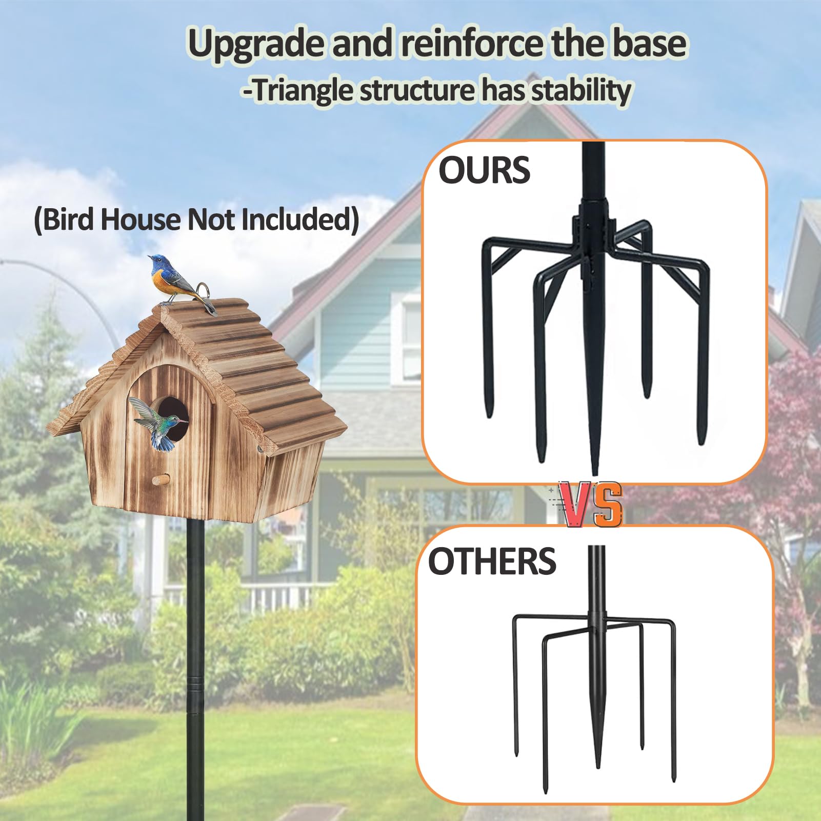 NEECONG bird-house pole top-mount: secure attachment for houses and accessories.