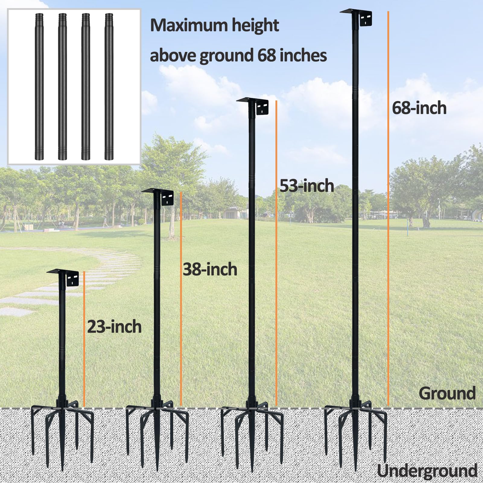 NEECONG multi-use-pole-kit: versatile support for bird houses, feeders, and water stations.