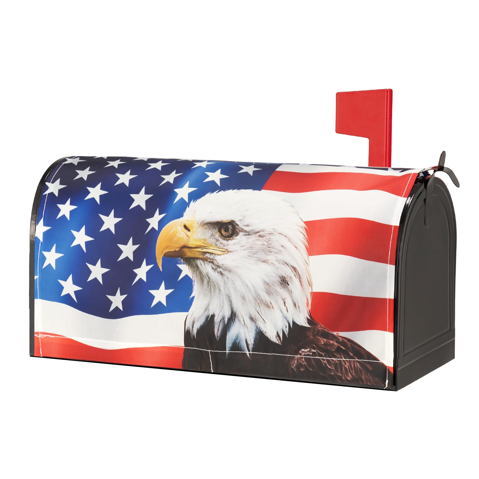 Neeklinny American Eagle mailbox cover with welcoming design for magnetic tool-free mounting.