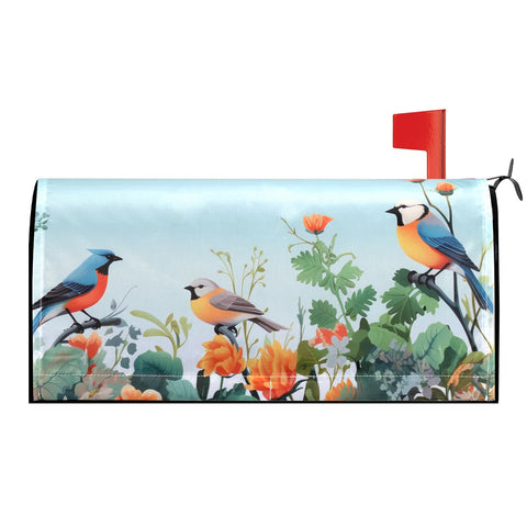 Neeklinny Spring Flowers and Birds mailbox cover enhances curb appeal with a vibrant spring motif
