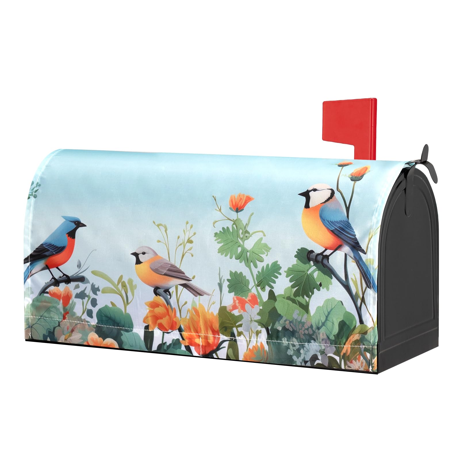 Neeklinny Spring Flowers and Birds mailbox cover showcases charming art for Valentines season