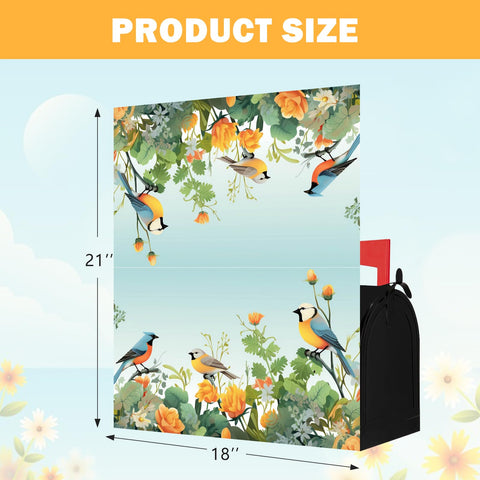 Neeklinny Spring Flowers and Birds 21x18 mailbox cover fits standard 19x6.5 size