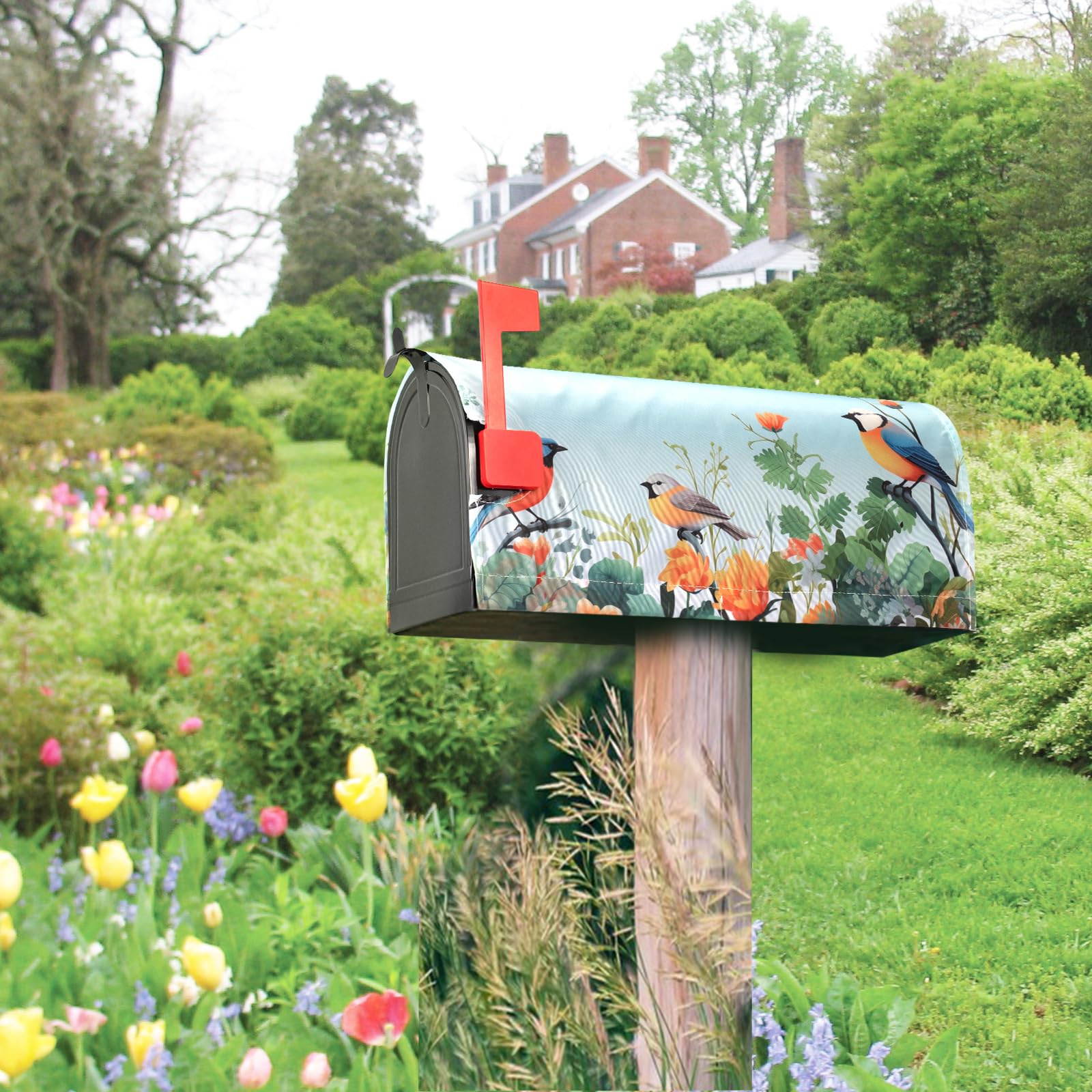 Neeklinny Spring Flowers and Birds motif brightens outdoor welcome for passersby