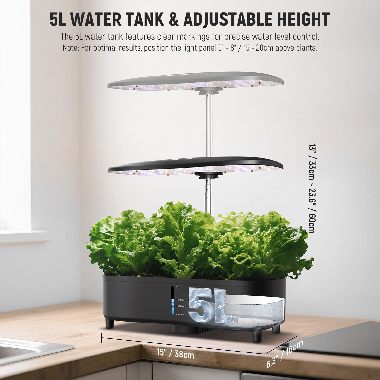 NEEWER Basics 5L water tank with clear markings for precise watering