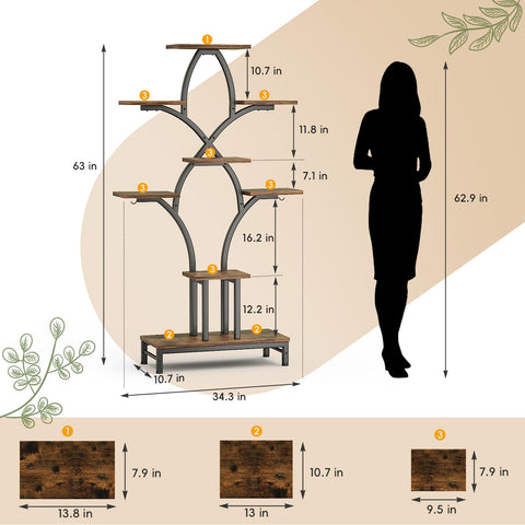 NEHAJUNXI 63-inch tall plant stand fits corners and elevates your plant display.