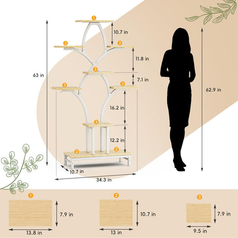 NEHAJUNXI 8-tier corner shelf displaying multiple plants in a compact footprint
