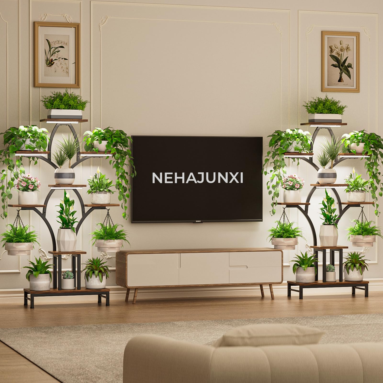 NEHAJUNXI eight-pot capacity helps organize a larger collection in one stylish unit.