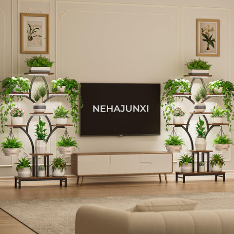 NEHAJUNXI eight-pot capacity helps organize a larger collection in one stylish unit.