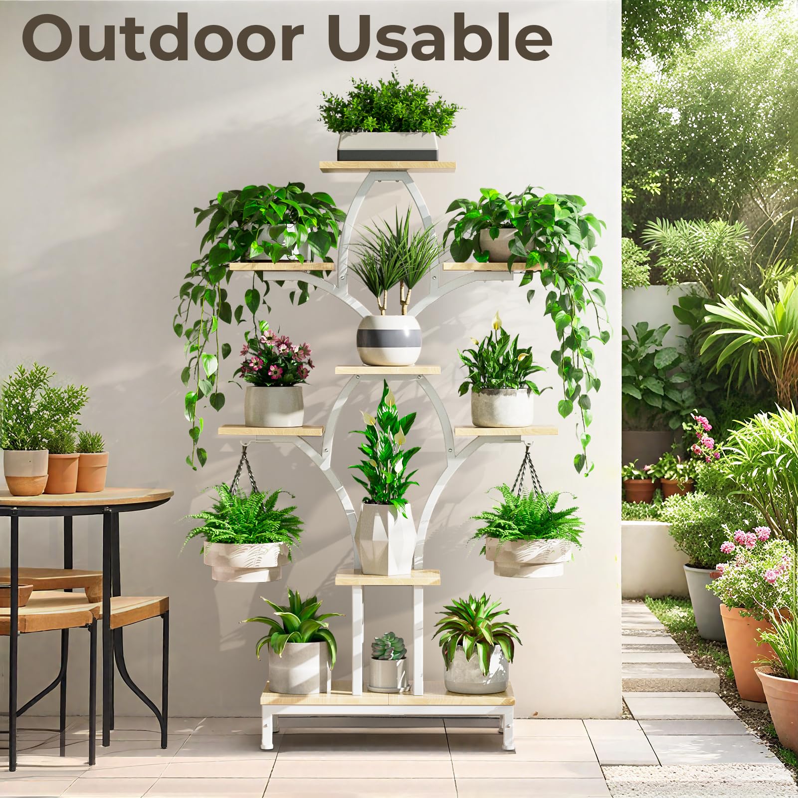 NEHAJUNXI white finish blends with home or patio decor