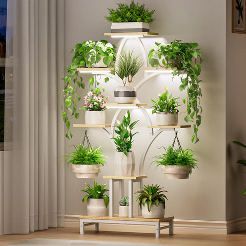 NEHAJUNXI plant stand with grow lights for tall indoor greens