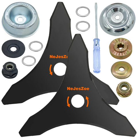 NeJesZoe 10-inch blade with 3 teeth for fast, clean cuts on tough weeds.