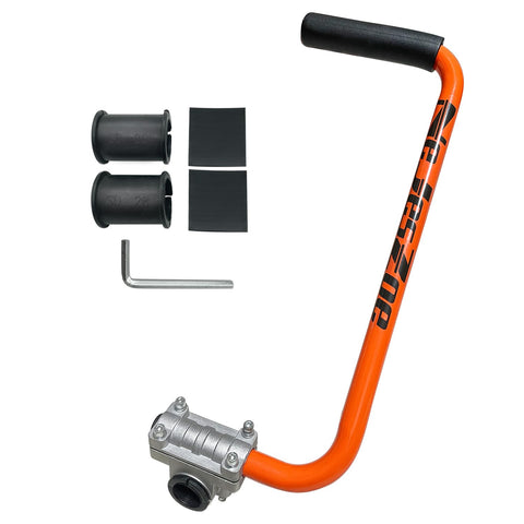 NeJesZoe ergonomic trimmer grip orange-black front view enhances comfort during long trimming sessions.