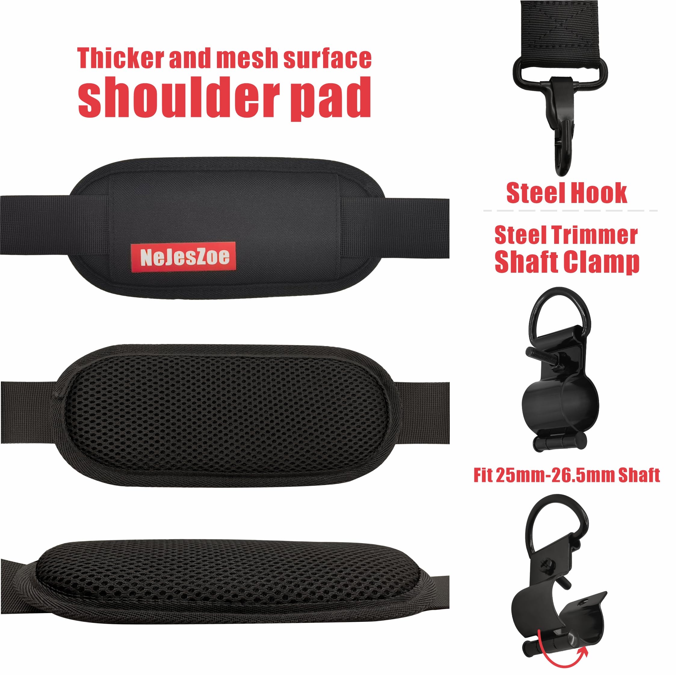 NeJesZoe trimmer strap non-slip attachment belt fits various machines for stable use.