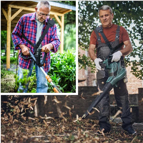NeJesZoe weight distribution system reduces fatigue and enhances control during yard work.