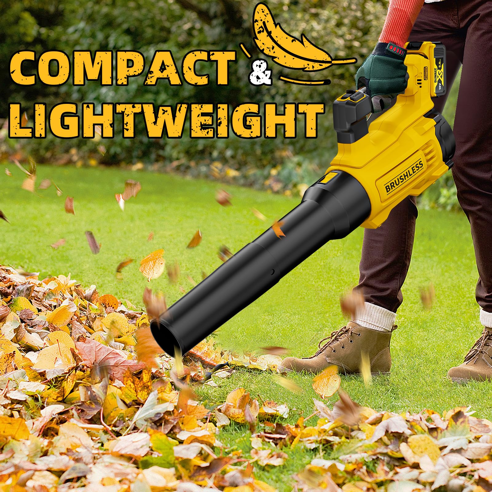 Nelhalt blower compatible with DeWALT 20V Max batteries saves costs.