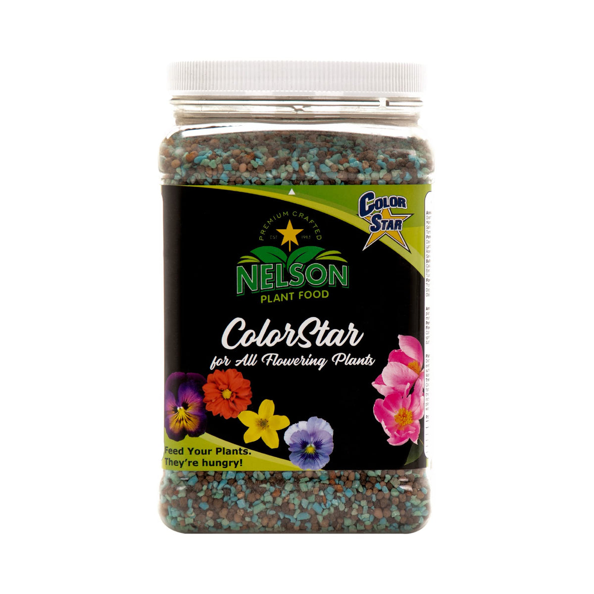 Nelson ColorStar bottle front ready to feed indoor and outdoor blooms.