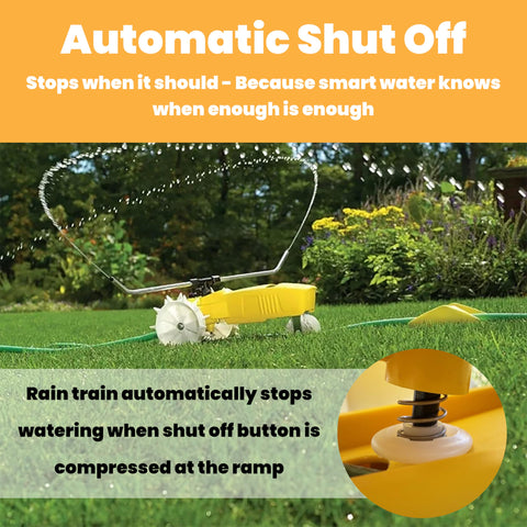 Nelson Rain Train features automatic shut-off to prevent water waste