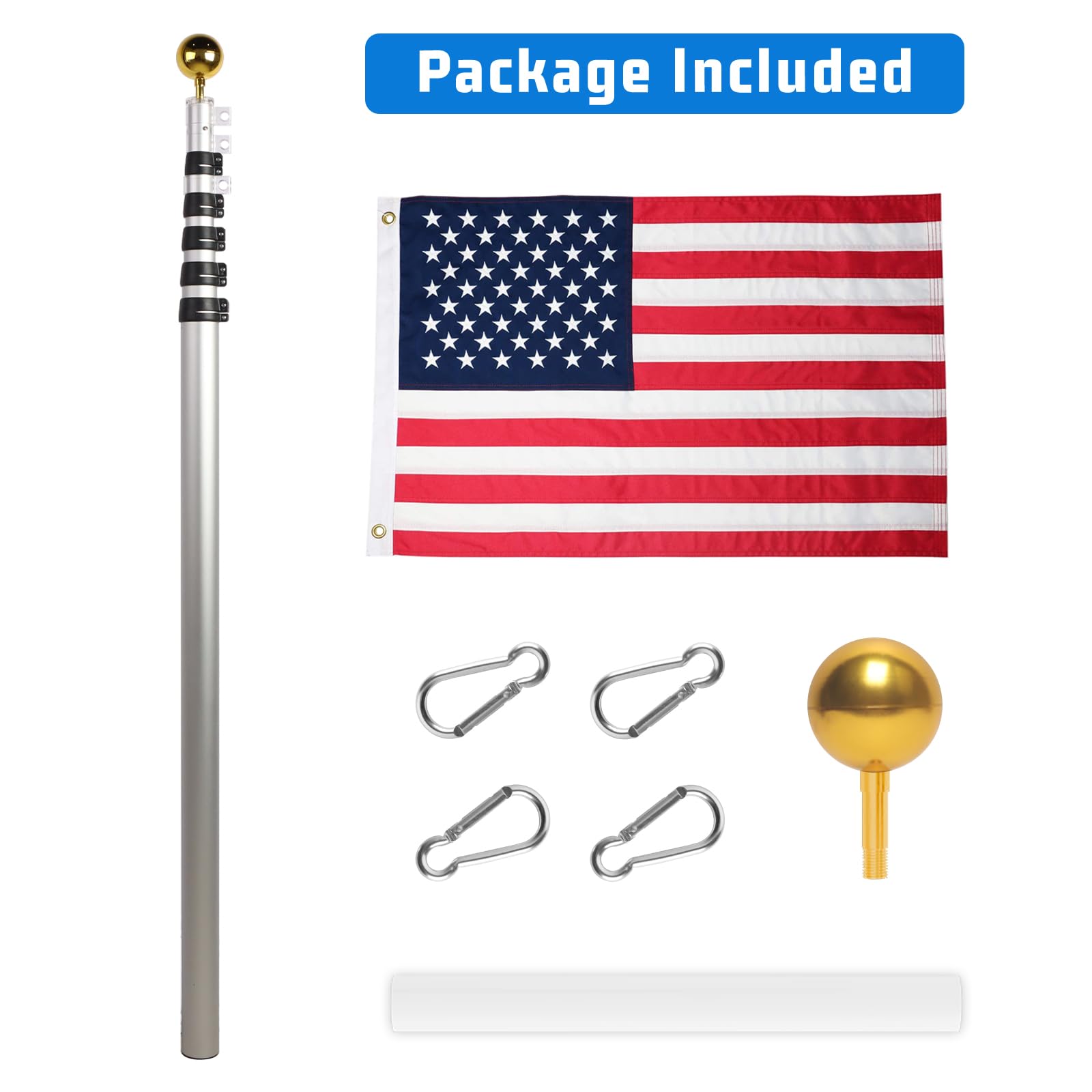 NELXINJO American flag included, ready to showcase a patriotic storefront.