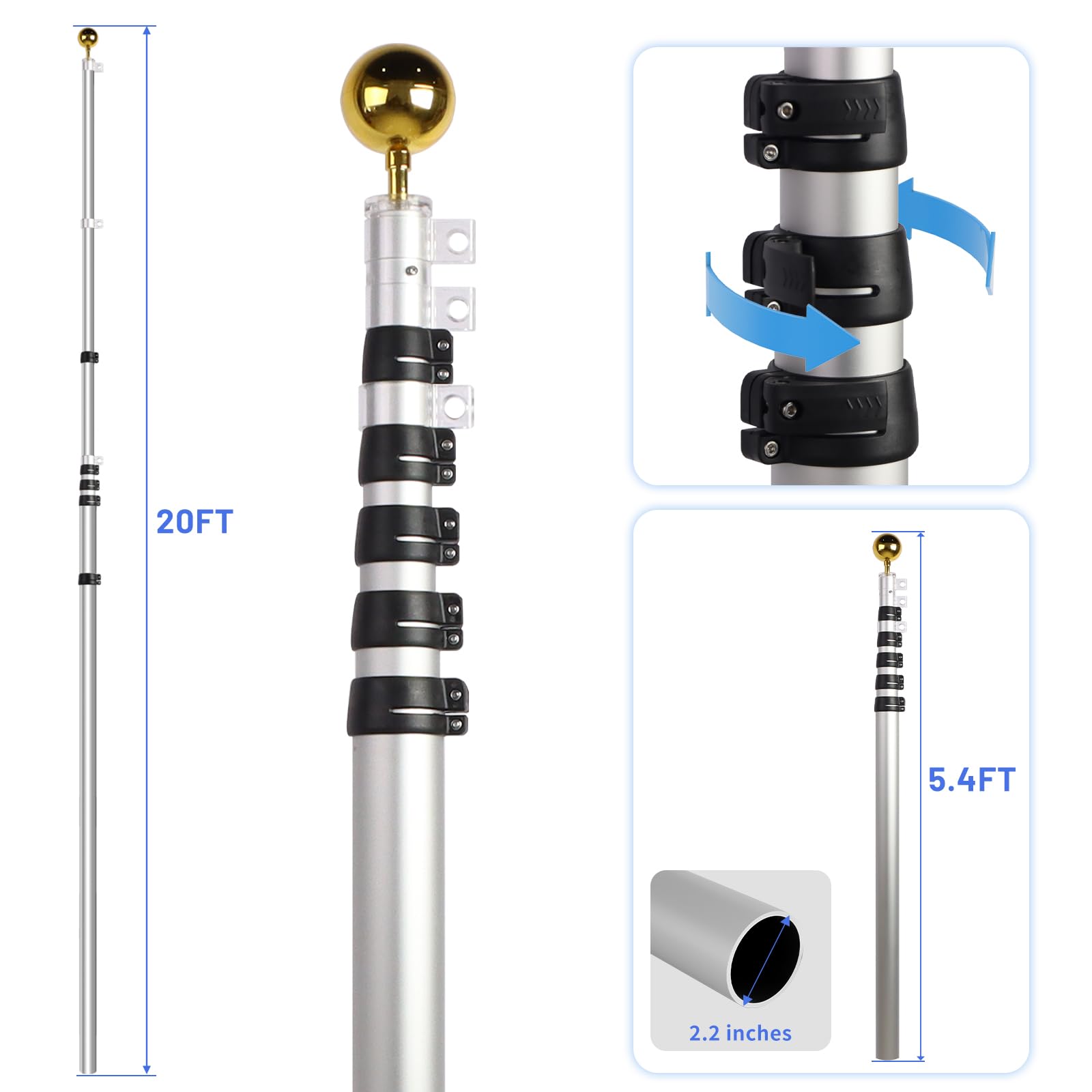 NELXINJO PVC sleeve mounting kit for quick, secure outdoor installation.