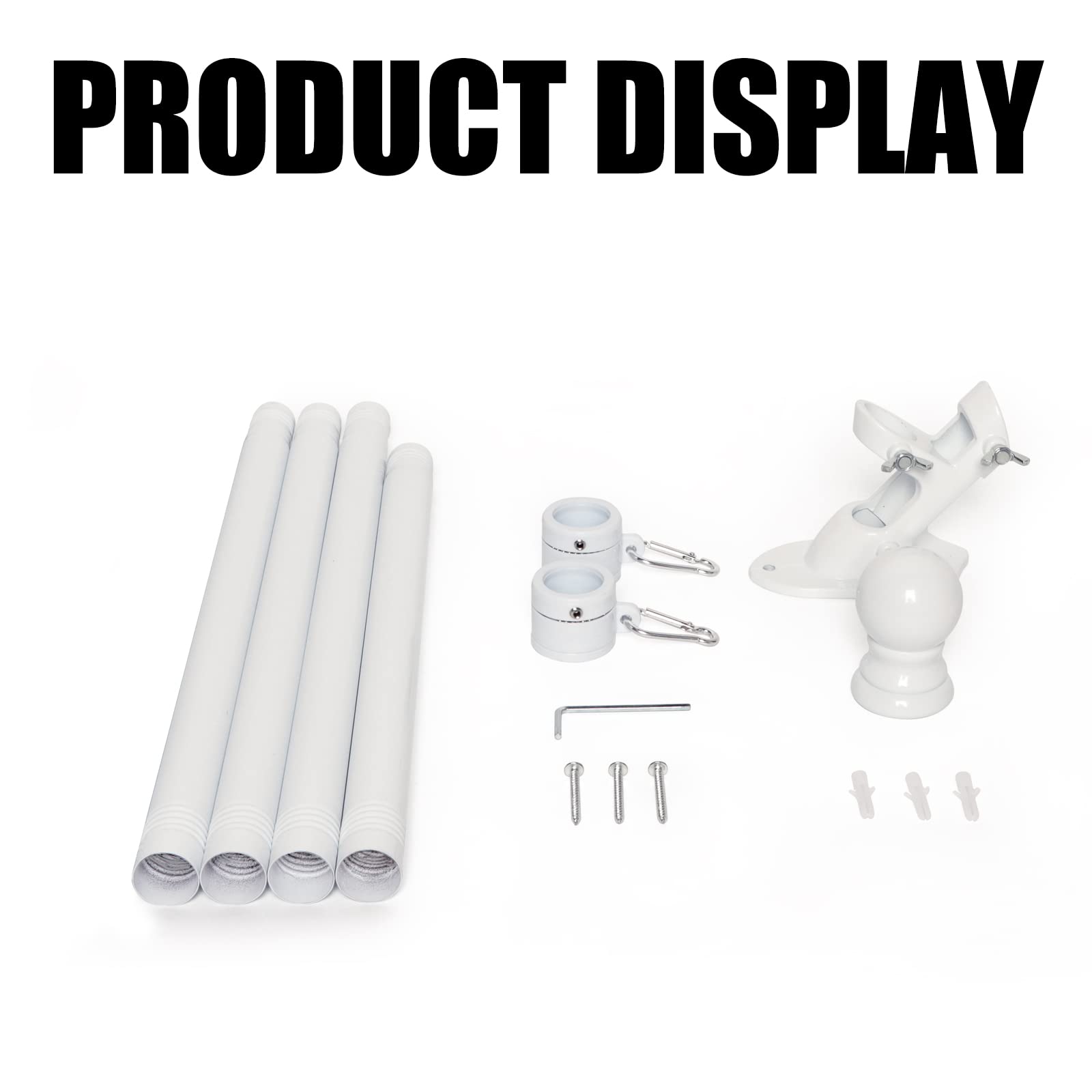NELXINJO white outdoor finish blends with homes, highlighting flags anywhere you mount.