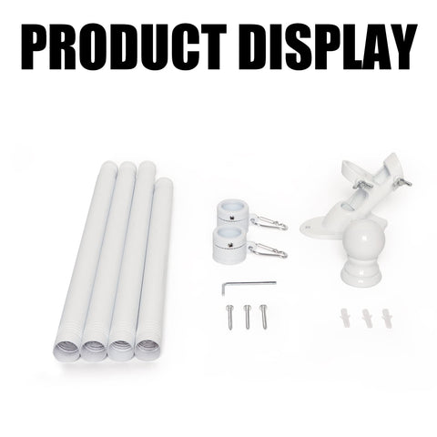 NELXINJO white outdoor finish blends with homes, highlighting flags anywhere you mount.