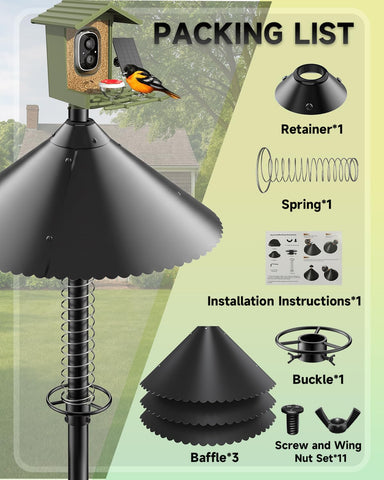 NENOWOND 360-degree feeder protection stops climbing, jumping, and seed loss.