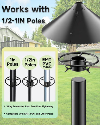 NENOWOND quick install with included screwdriver fits 0.5–1 inch poles.