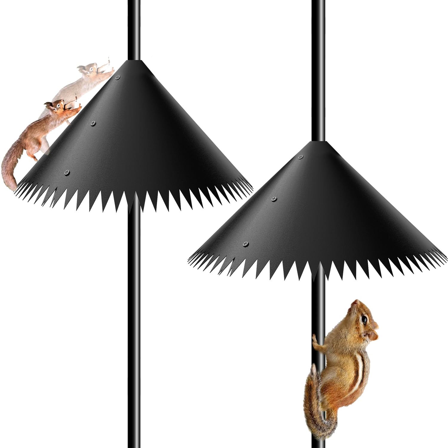 nenowond squirrel baffle with spiked edges deters chewing on feeders