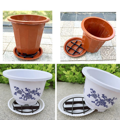 NentMent plastic risers for flowerpots stabilize pots while boosting air circulation.