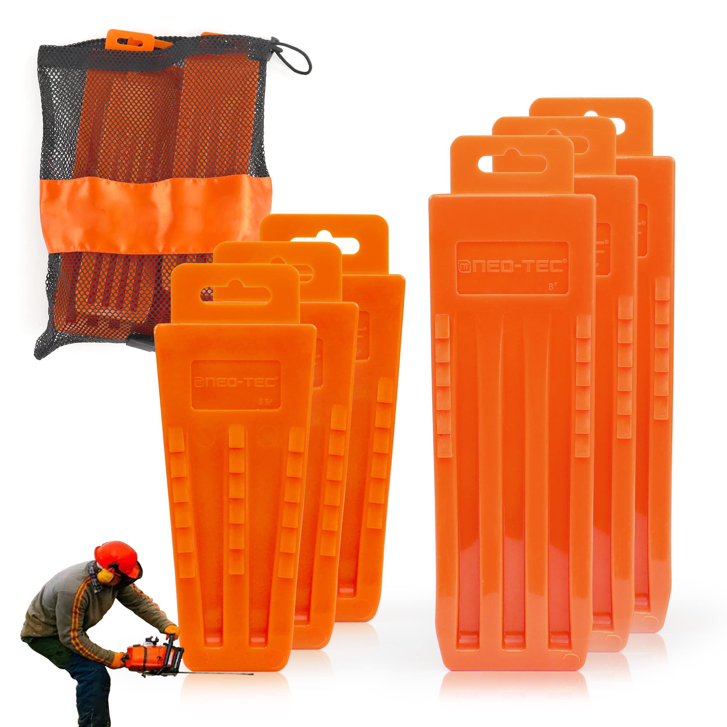 NEO-TEC 6-pack tree felling wedges for fast, controlled cuts.