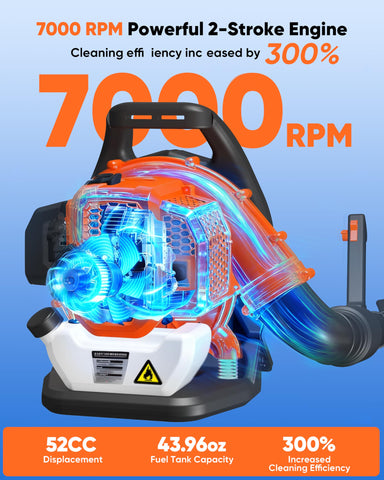 Neo-TEC blower delivers 216 MPH air speed to tackle dense piles efficiently.