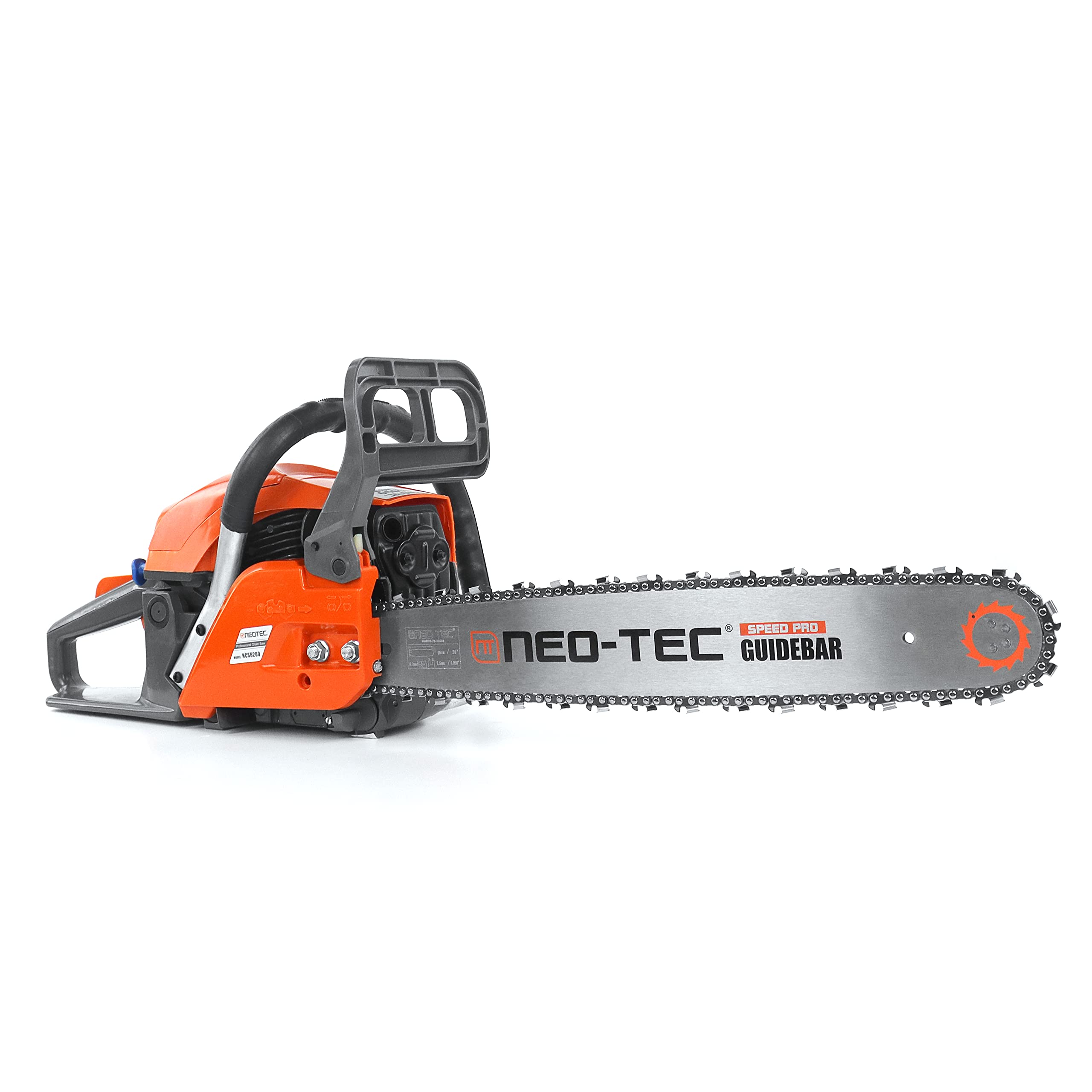 NEO-TEC NCS6200 20-inch chainsaw ready to cut through firewood and timber
