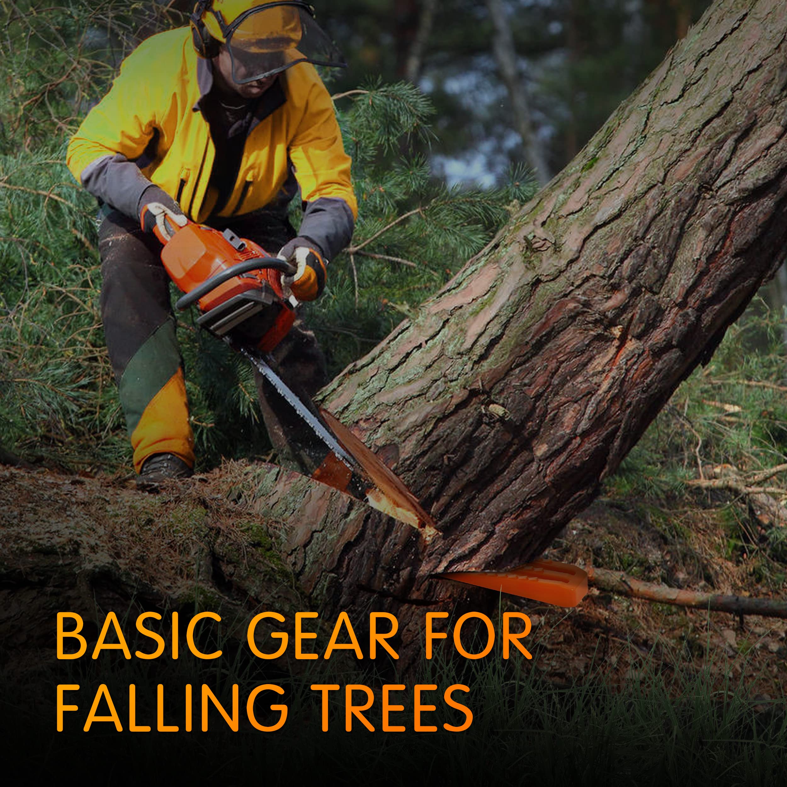 NEO-TEC wedge with raised barbs prevents slipping during felling.