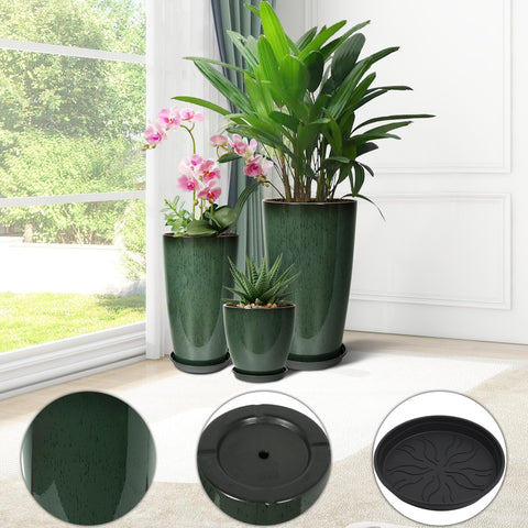 Neoaider ceramic-look plastic planter offering ceramic charm with lightweight convenience