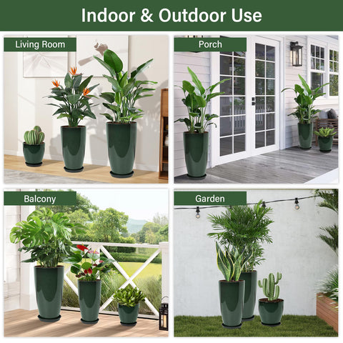 Neoaider planter with saucer keeps surfaces clean and water-contained