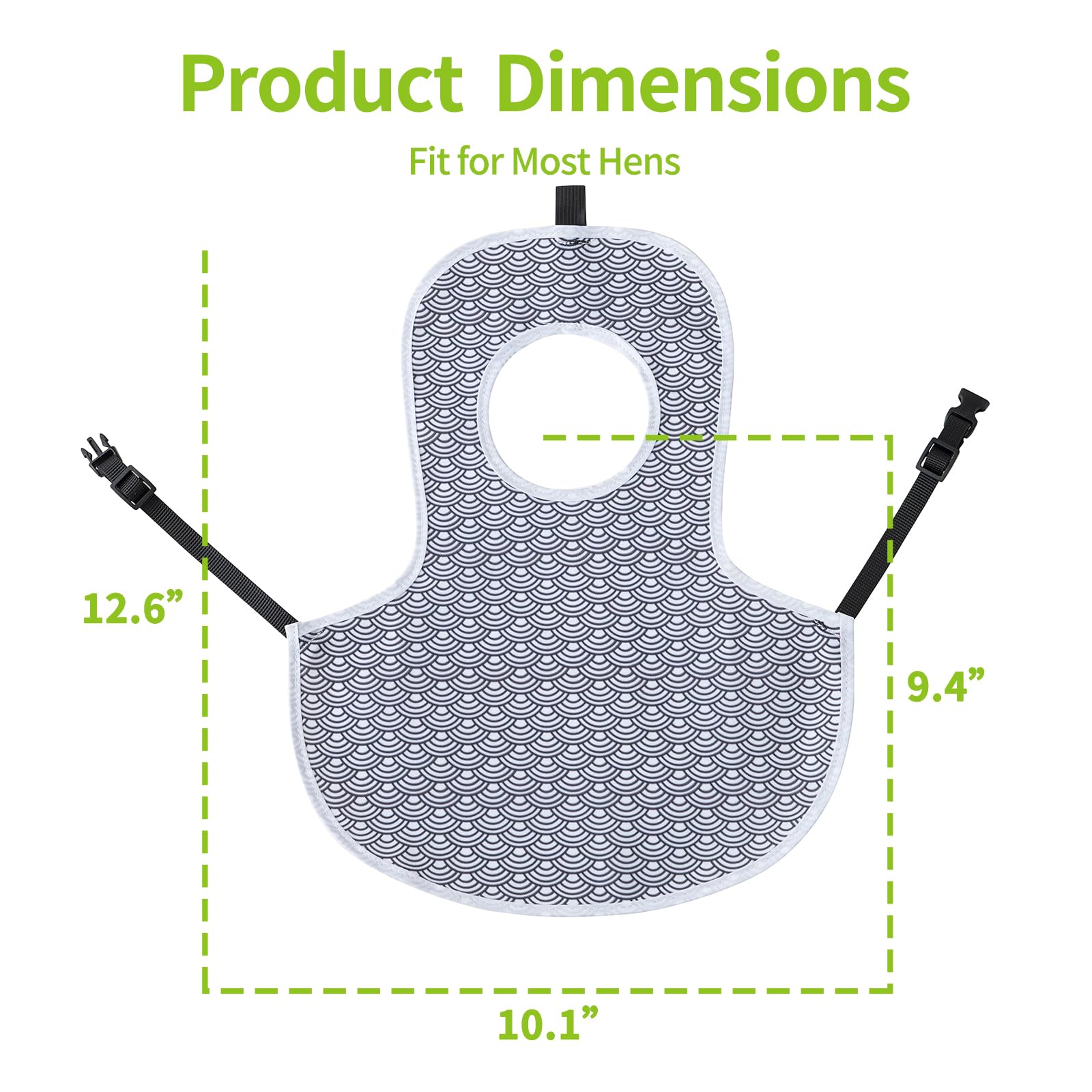 NeoBusy saddle shields hen's back against rooster spurs and nails for safer mating.
