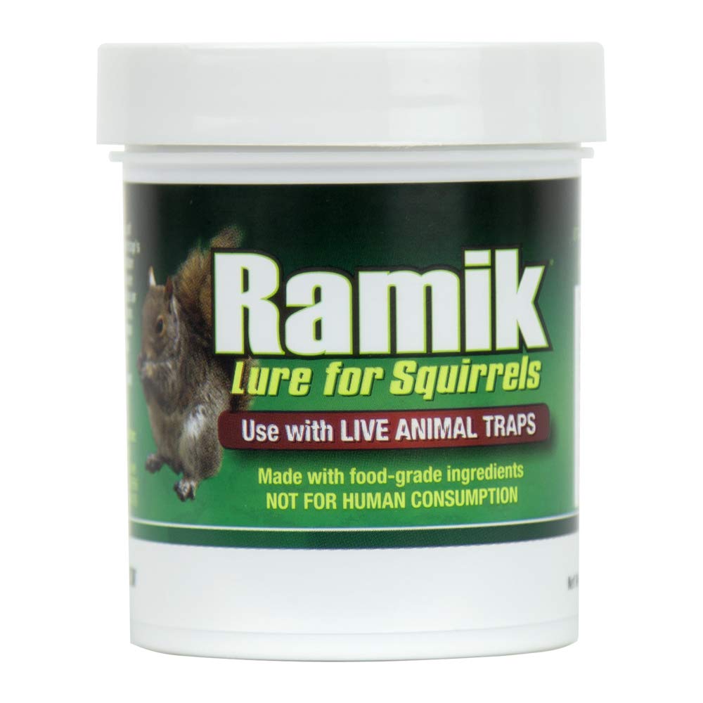 Neogen 950 Squirrel Lure Brown packaging close-up for easy baiting in live traps.